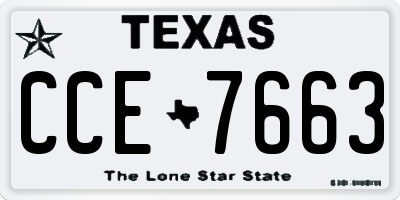 TX license plate CCE7663