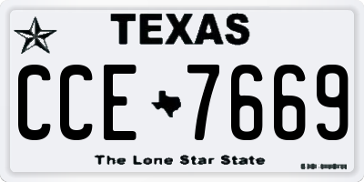 TX license plate CCE7669