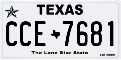 TX license plate CCE7681