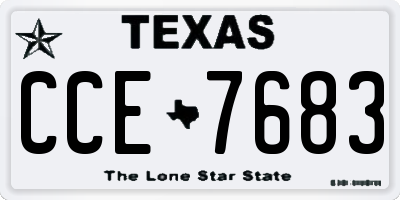 TX license plate CCE7683