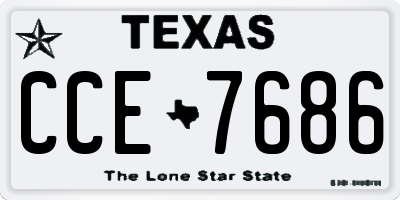 TX license plate CCE7686