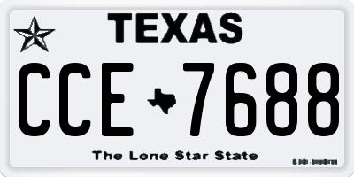TX license plate CCE7688