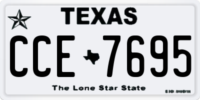TX license plate CCE7695
