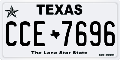 TX license plate CCE7696