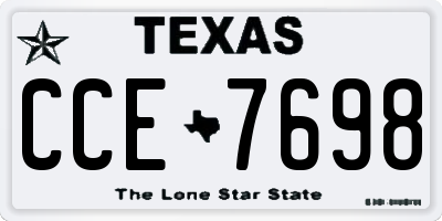 TX license plate CCE7698