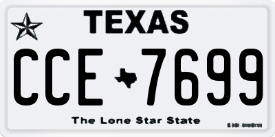 TX license plate CCE7699