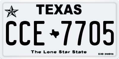 TX license plate CCE7705