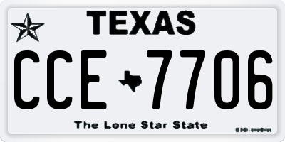 TX license plate CCE7706