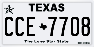 TX license plate CCE7708