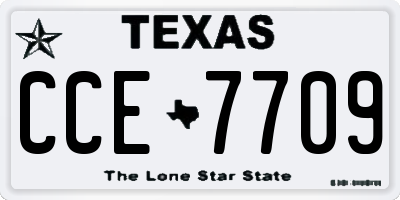 TX license plate CCE7709