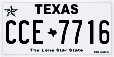 TX license plate CCE7716