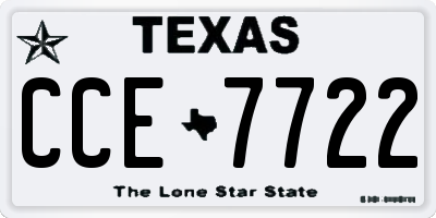 TX license plate CCE7722