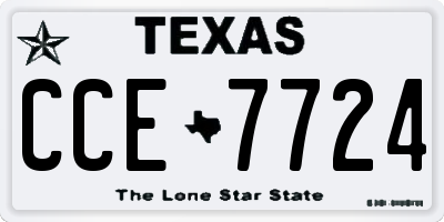 TX license plate CCE7724