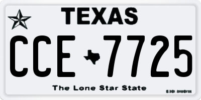 TX license plate CCE7725