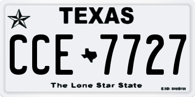 TX license plate CCE7727