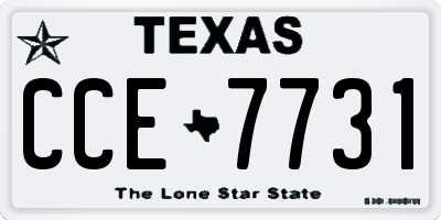 TX license plate CCE7731