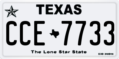 TX license plate CCE7733