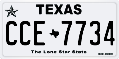 TX license plate CCE7734