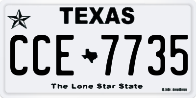 TX license plate CCE7735