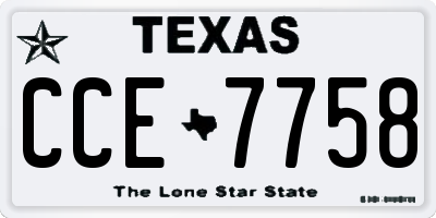 TX license plate CCE7758