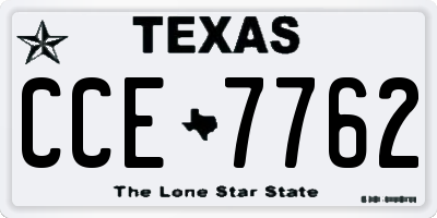 TX license plate CCE7762