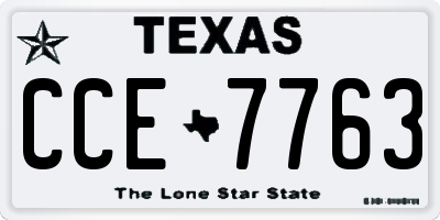 TX license plate CCE7763