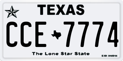 TX license plate CCE7774