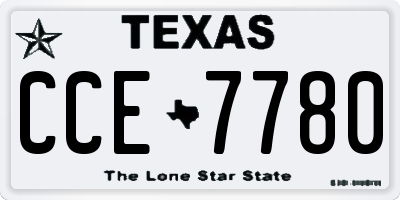 TX license plate CCE7780