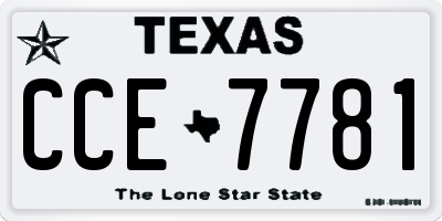 TX license plate CCE7781
