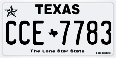TX license plate CCE7783