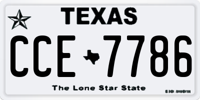 TX license plate CCE7786