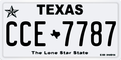 TX license plate CCE7787