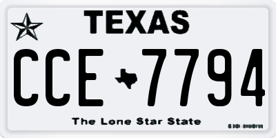 TX license plate CCE7794