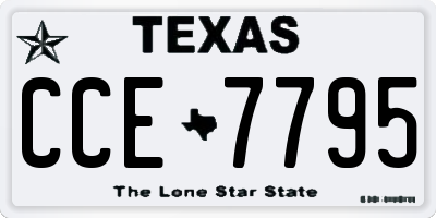 TX license plate CCE7795