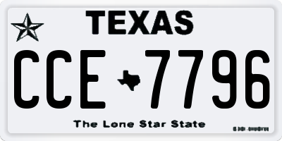 TX license plate CCE7796