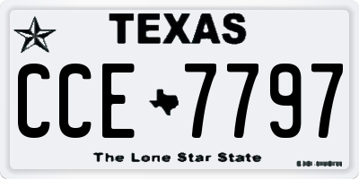 TX license plate CCE7797