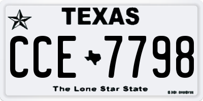 TX license plate CCE7798