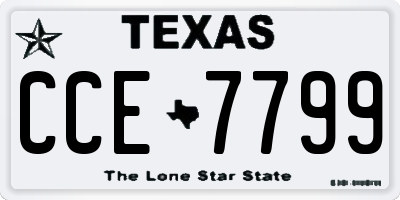 TX license plate CCE7799