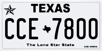 TX license plate CCE7800