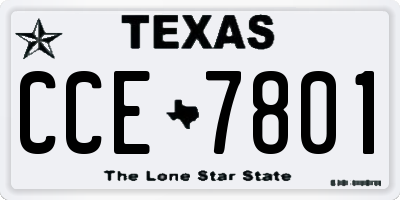 TX license plate CCE7801