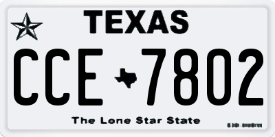 TX license plate CCE7802