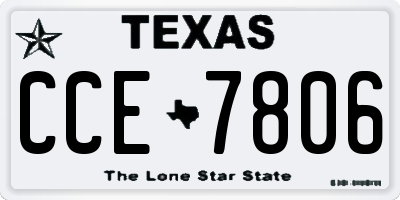 TX license plate CCE7806