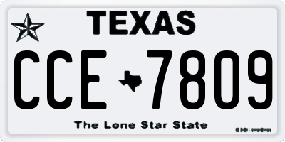 TX license plate CCE7809