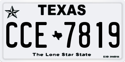 TX license plate CCE7819