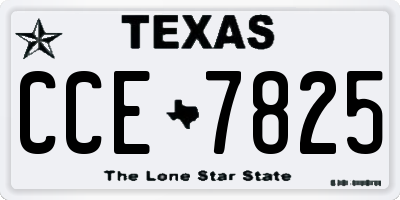 TX license plate CCE7825