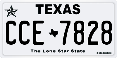 TX license plate CCE7828