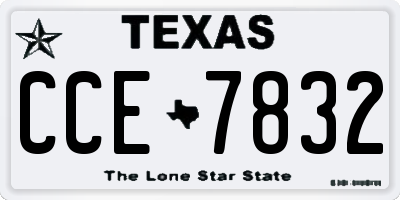 TX license plate CCE7832