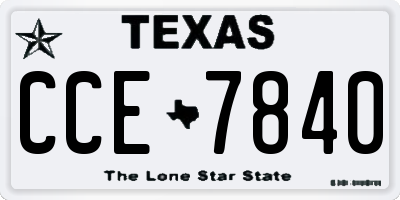 TX license plate CCE7840