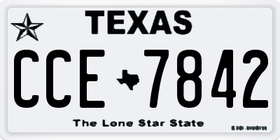 TX license plate CCE7842