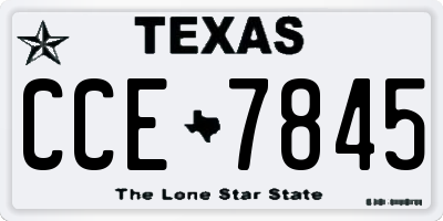 TX license plate CCE7845